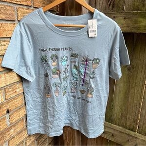 Zoe + Liv Light Blue Plant Tee